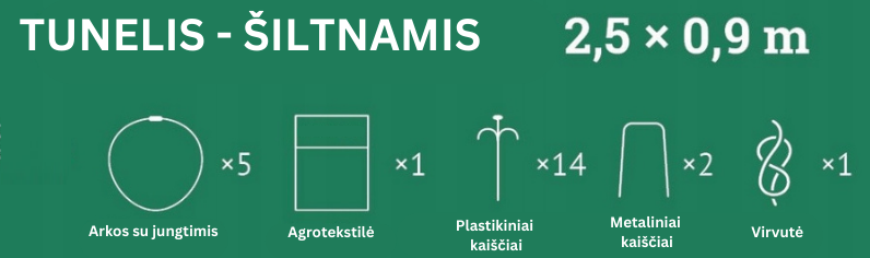 „MEGA GARDEN” Šalčiui atsparus agropluošto tunelis - šiltnamis